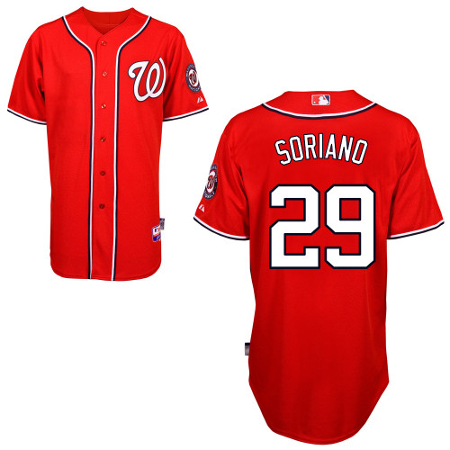Rafael Soriano #29 MLB Jersey-Washington Nationals Men's Authentic Alternate 1 Red Cool Base Baseball Jersey